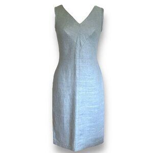 Comrags Womens Sheath Dress XS Sage Green Woven Linen Natural Fiber Minimalist